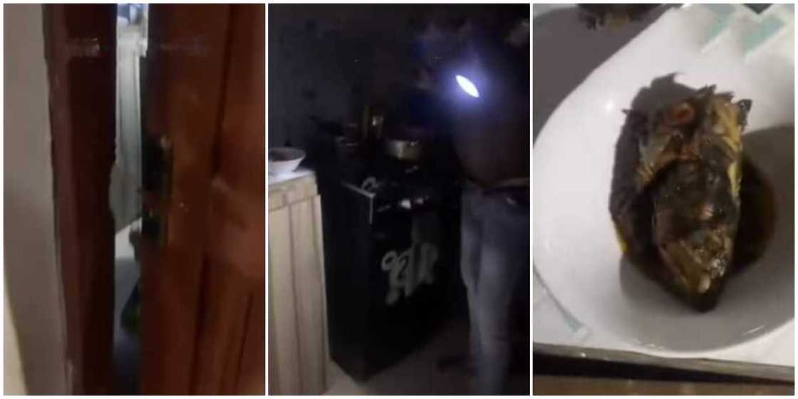 Hilarious reactions as Nigerian man pleads with wife after being caught stealing fish from pot, video goes viral Hilarious reactions as Nigerian man pleads with wife after being caught stealing fish from pot, video goes viral