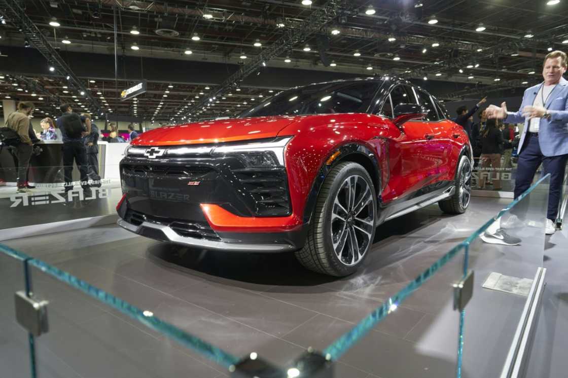The Chevy Trailblazer EV sits on the show floor at the 2022 North American International Auto Show in Detroit, Michigan, on September 14, 2022 The Chevy Trailblazer EV sits on the show floor at the 2022 North American International Auto Show in Detroit, Michigan, on September 14, 2022