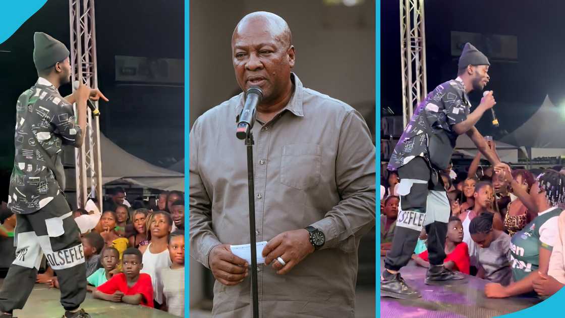 Safo Newman, John Dramani Mahama, NDC rally, 2024 Ghana election, Legon City Mall Safo Newman, John Dramani Mahama, NDC rally, 2024 Ghana election, Legon City Mall