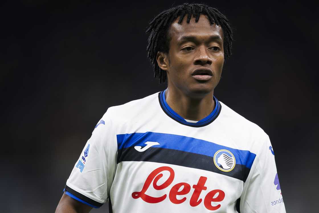 Juan Cuadrado of Atalanta BC looks on during the Serie A football match Juan Cuadrado of Atalanta BC looks on during the Serie A football match