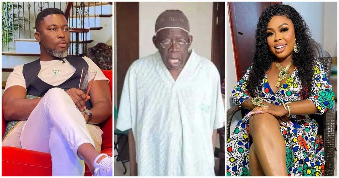 A Plus, Bola Tinubu and Afia Schwar. A Plus, Bola Tinubu and Afia Schwar.