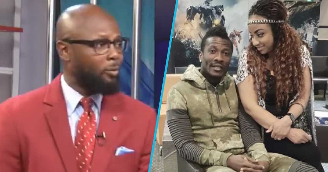 Photos of Asamoah Gyan's lawyer (L), Asamoah Gyan, and his wife Gifty (R). Photos of Asamoah Gyan's lawyer (L), Asamoah Gyan, and his wife Gifty (R).