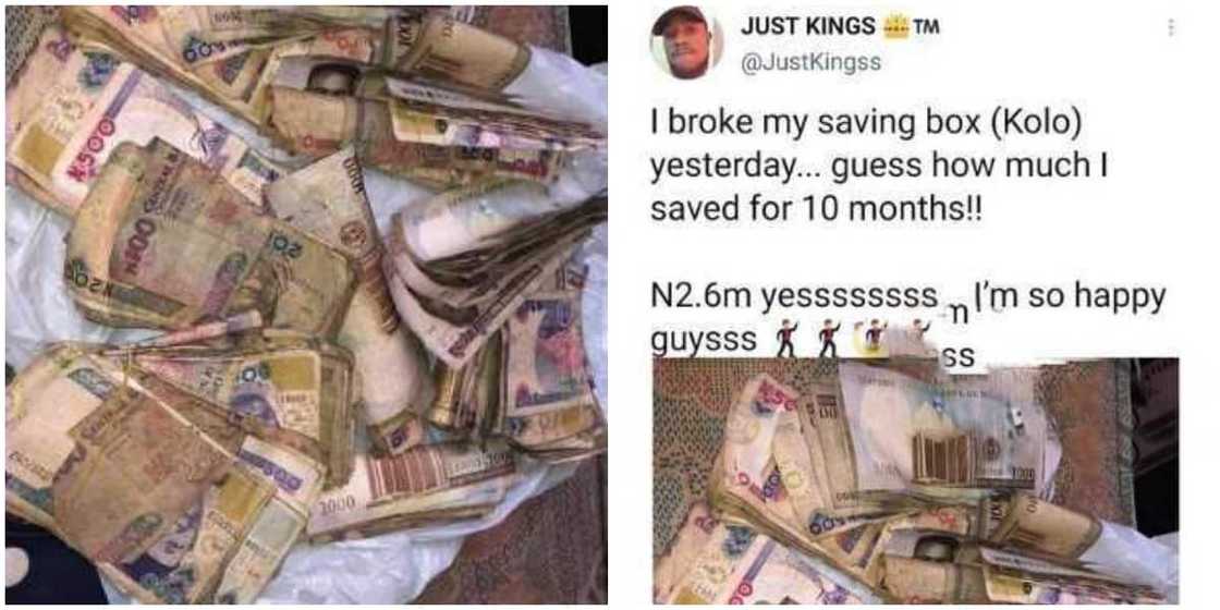 Mixed reactions as man breaks piggybank to find N2.6m after saving for 10 months Mixed reactions as man breaks piggybank to find N2.6m after saving for 10 months