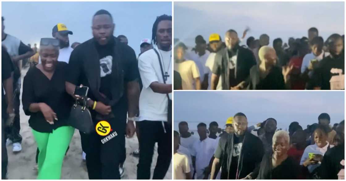 Fella Makafui and Medikal mobbed by fans Fella Makafui and Medikal mobbed by fans