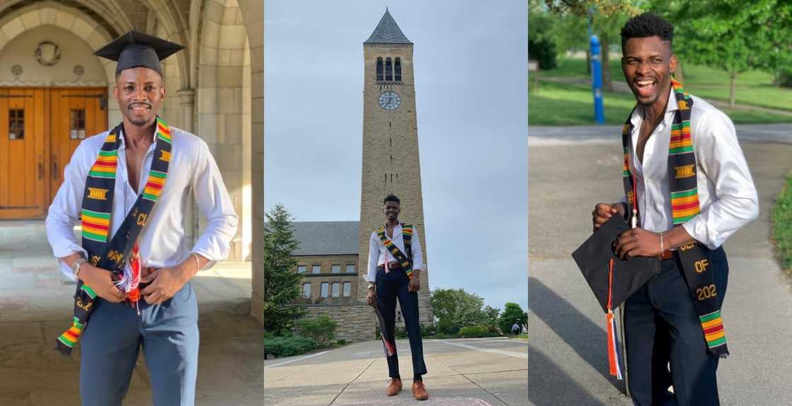 Ghanaian gentleman shared exciting photos after graduating from Ivy League institution, Cornell University