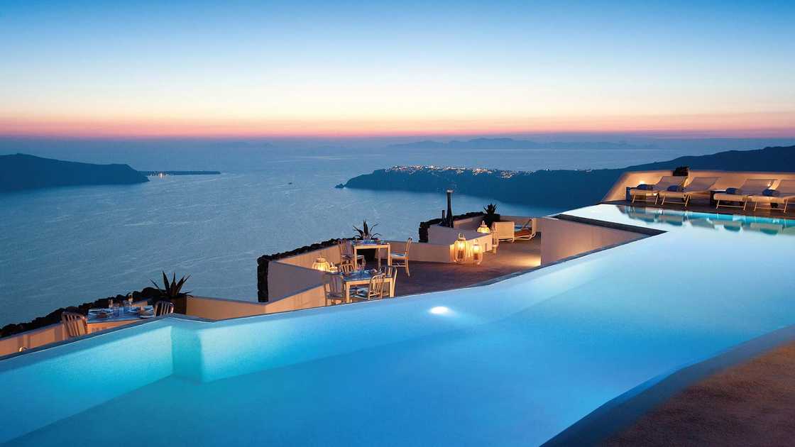 A view of the pool at Grace Santorini