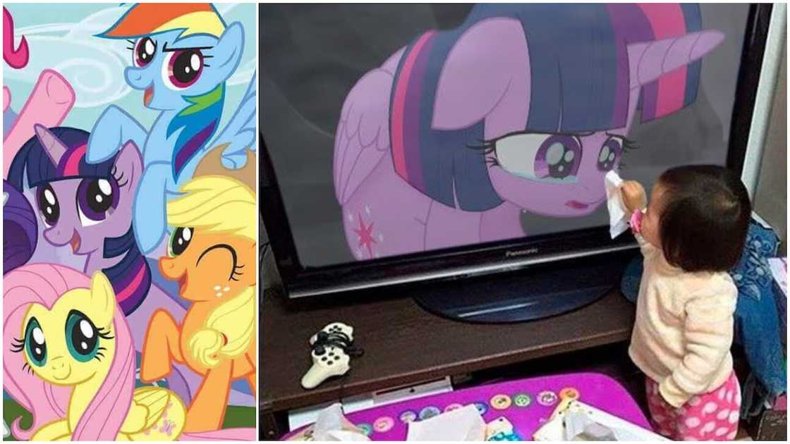 Emotional moment baby tries to clean the tears of cartoon character on TV, photo goes viral Emotional moment baby tries to clean the tears of cartoon character on TV, photo goes viral