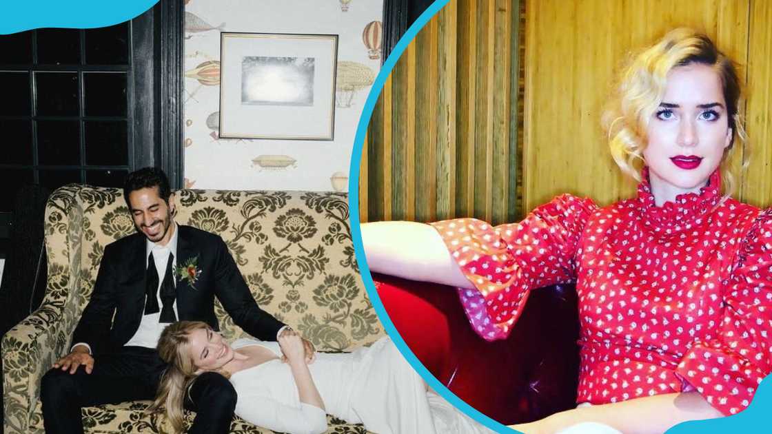 Nieku Manshadi with his bride on their wedding day and Elizabeth Lail is in a red and white dress Nieku Manshadi with his bride on their wedding day and Elizabeth Lail is in a red and white dress