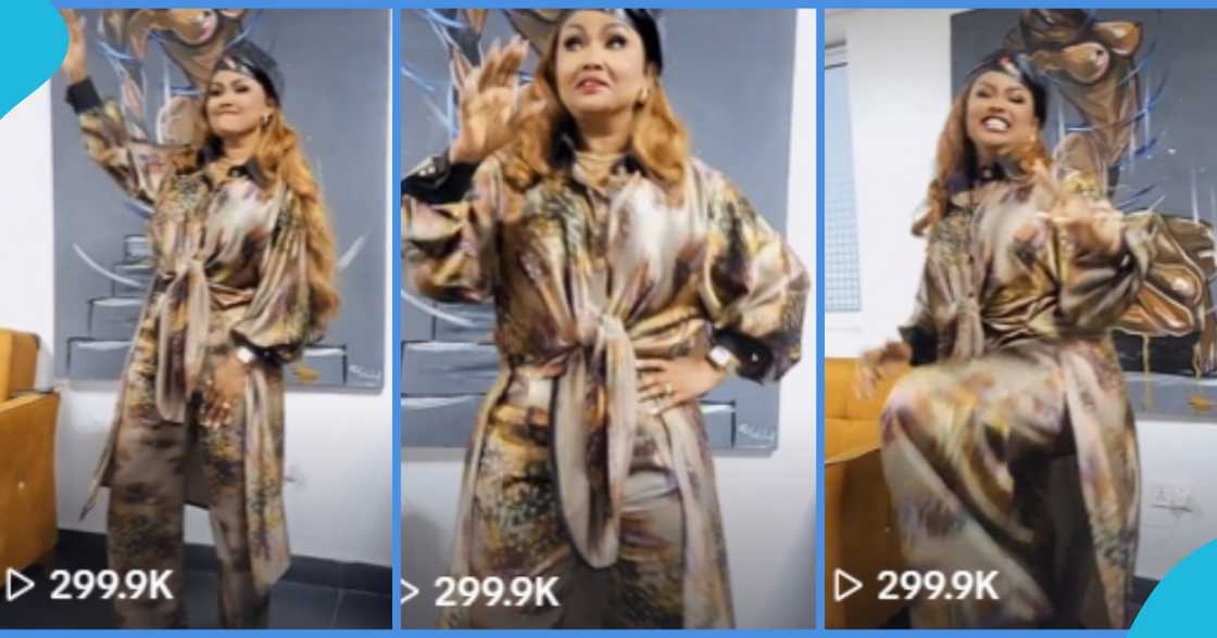 Nana Ama McBrown Wows TikTokers, Dances In Brown Silky Gypsy Two-Piece, Peeps React: "You're Too Much" Nana Ama McBrown Wows TikTokers, Dances In Brown Silky Gypsy Two-Piece, Peeps React: "You're Too Much"