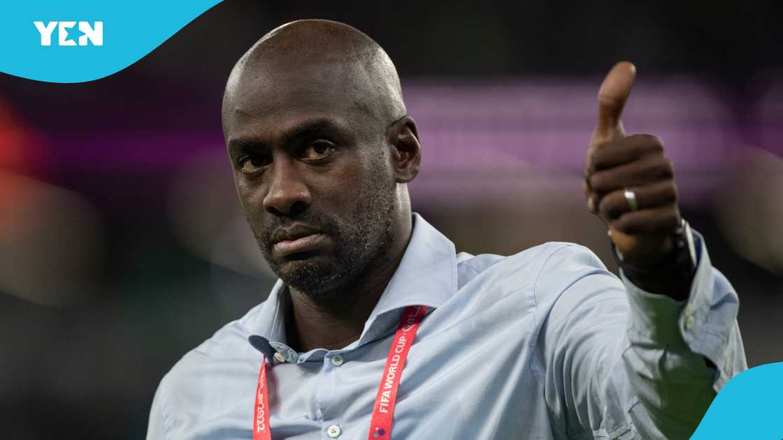 Otto Addo's religious gesture before training with the Black Stars for the first time ahead of their qualifiers. Otto Addo's religious gesture before training with the Black Stars for the first time ahead of their qualifiers.