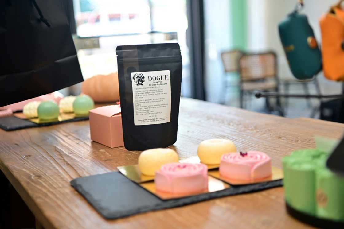 Most of what Dogue offers is food for eating at home, but delicious-looking doggie pastries are on offer in the San Francisco eatery Most of what Dogue offers is food for eating at home, but delicious-looking doggie pastries are on offer in the San Francisco eatery