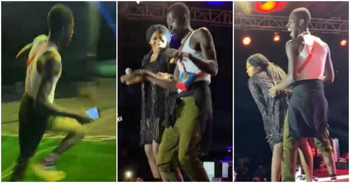 Excited Fan Performs On Stage With Singer Sefa At The Asafotufiam ...