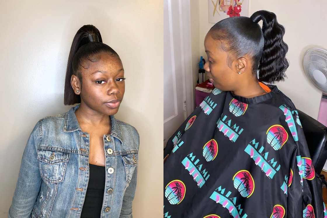 All black with a short extension packing gel style All black with a short extension packing gel style