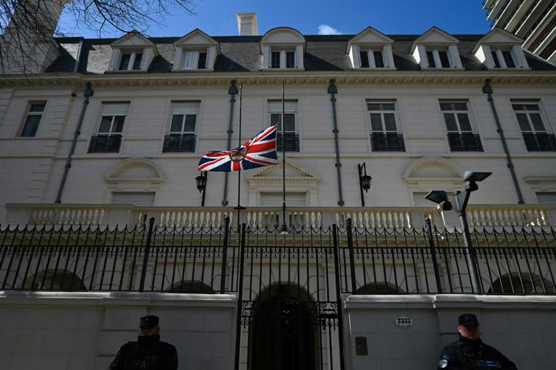 The Union Jack was flown at half mast at the British ambassador's home in Buenos Aires in honor of the late Queen Elizabeth II The Union Jack was flown at half mast at the British ambassador's home in Buenos Aires in honor of the late Queen Elizabeth II