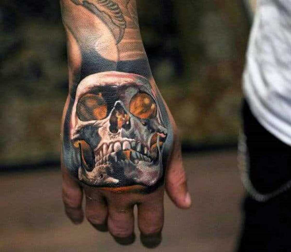 skeleton hand tattoo