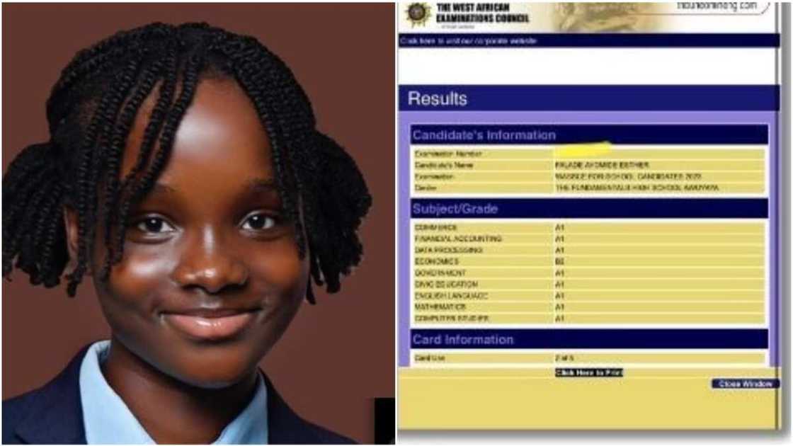 Falade Ayomide Esther/WAEC/2023 WASSCE Results Falade Ayomide Esther/WAEC/2023 WASSCE Results