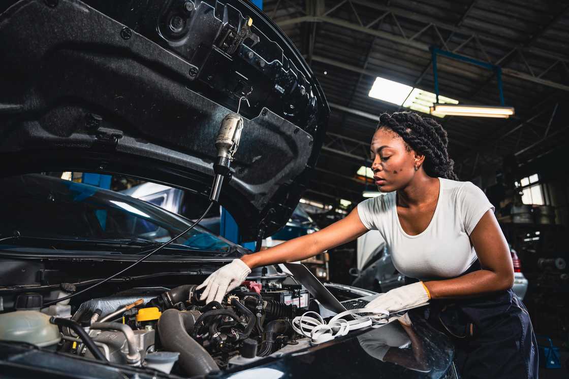 A female mechanic at work