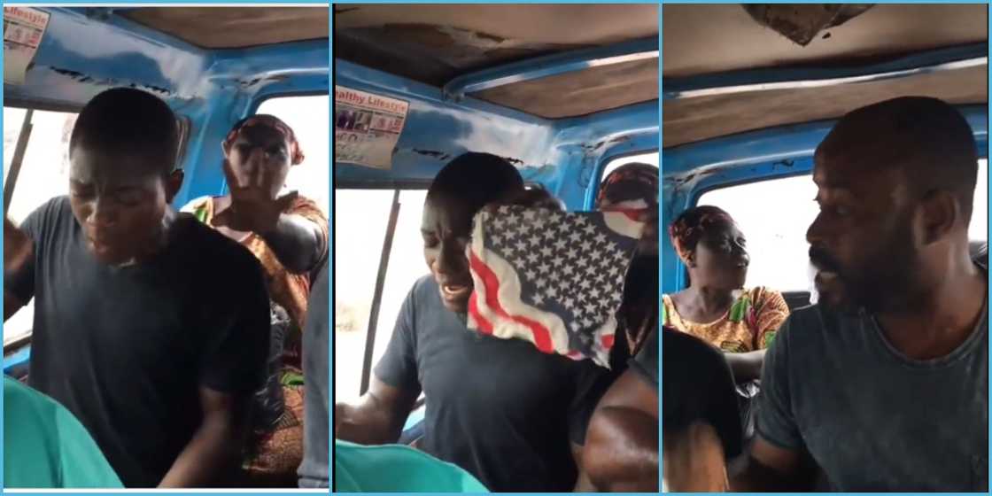 Heated clash in trotro as passenger confronts preacher for making noise Heated clash in trotro as passenger confronts preacher for making noise