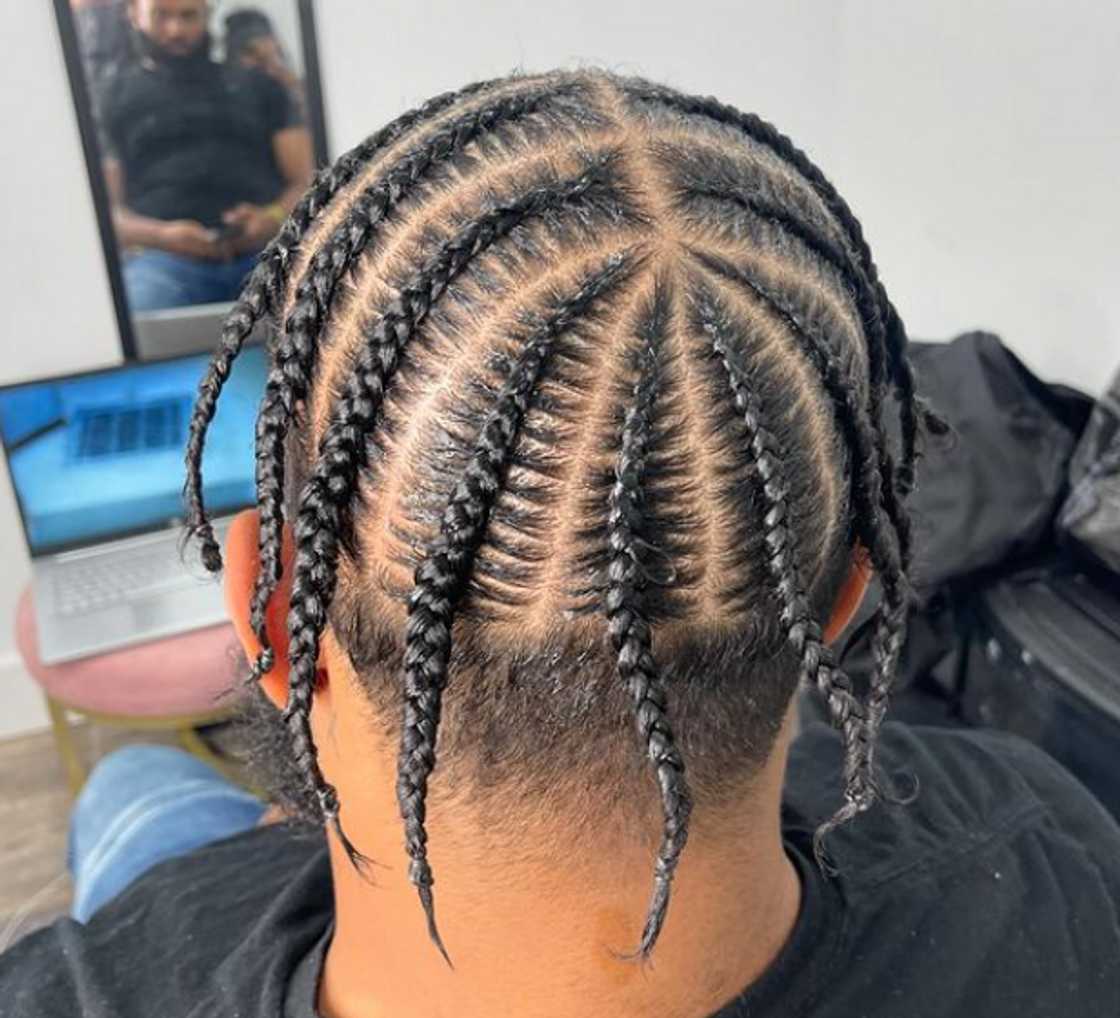 Pop Smoke braids on short hair