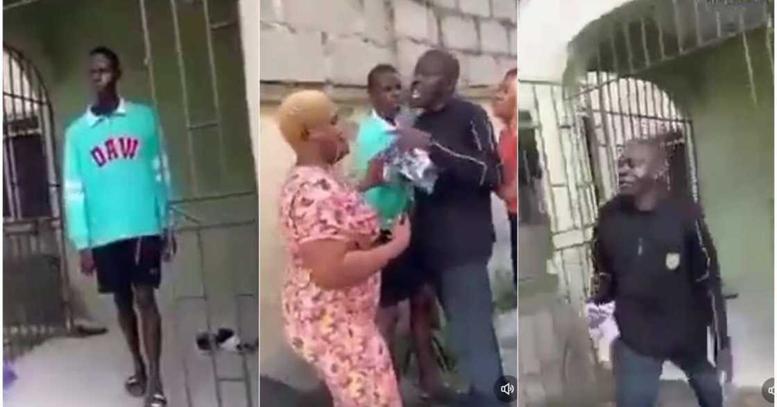 Nigerian father catches 21-year-old son at sugar mummy's house Nigerian father catches 21-year-old son at sugar mummy's house