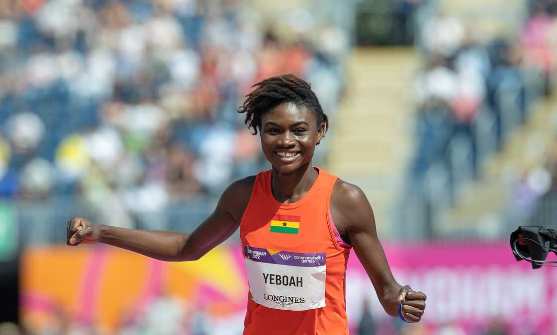 Rose Amoanimaa Yeboah at Alexander Stadium in Birmingham, United Kingdom