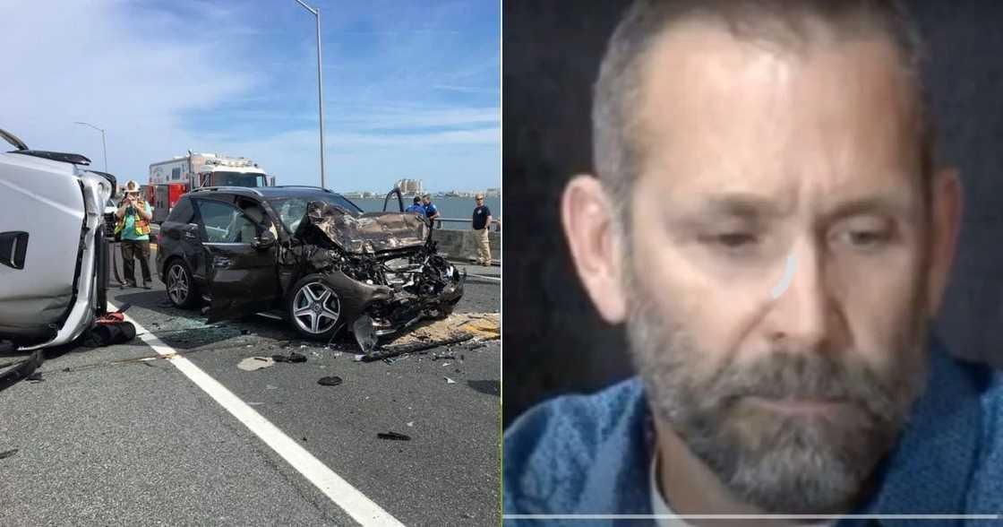 Good Samaritan Jonathan Bauer is hailed as a hero for saving a two-year-old toddler off a 25-metre bridge. Image: Facebook/Youtube Good Samaritan Jonathan Bauer is hailed as a hero for saving a two-year-old toddler off a 25-metre bridge. Image: Facebook/Youtube