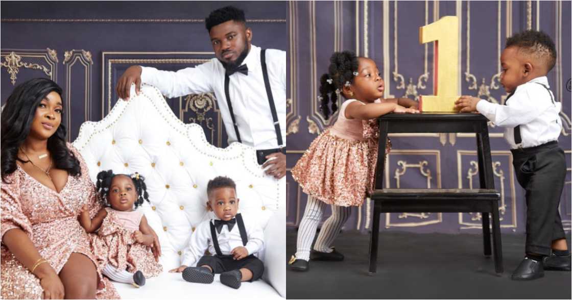 Rapper Donzy and wife drop beautiful family photos to mark one-year b'day of twins Rapper Donzy and wife drop beautiful family photos to mark one-year b'day of twins