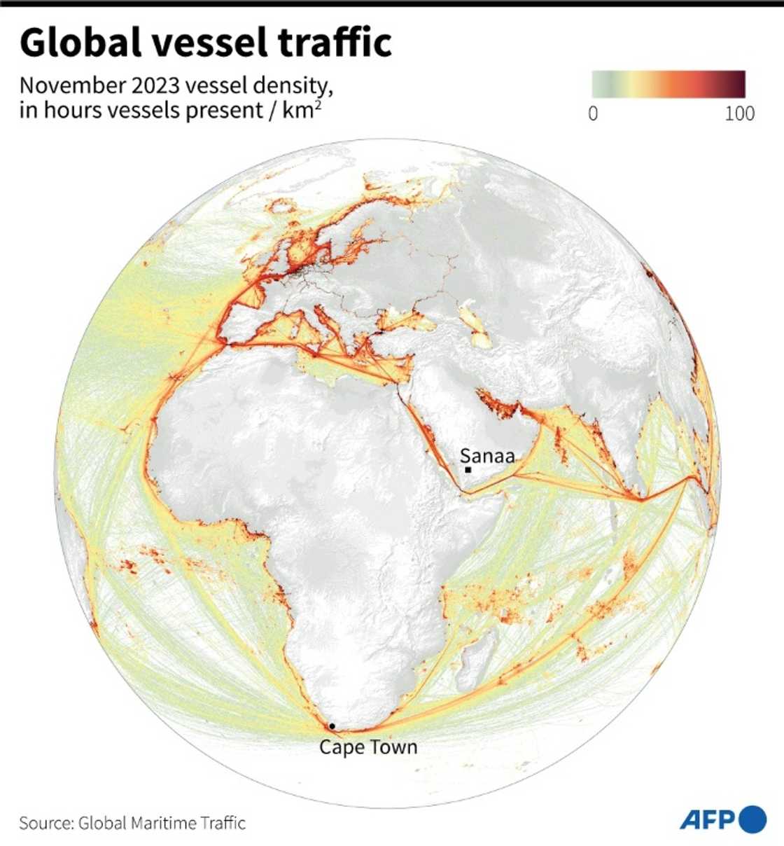 Global vessel traffic Global vessel traffic