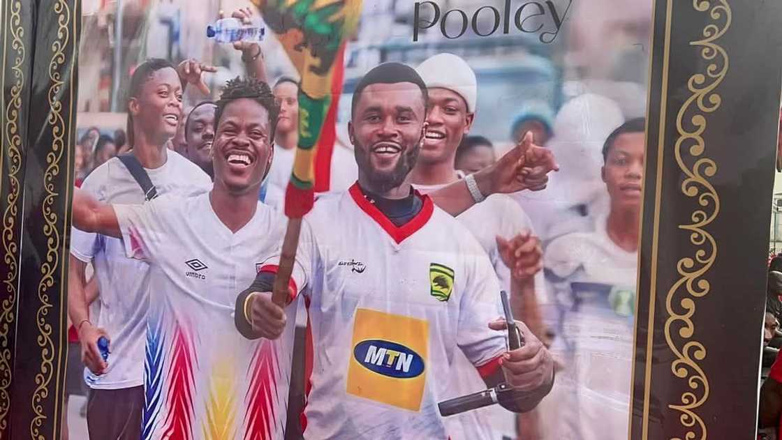 A picture frame of the late Francis Yaw Frimpong aka Pooley during a Hearts of Oak vs Asante Kotoko match A picture frame of the late Francis Yaw Frimpong aka Pooley during a Hearts of Oak vs Asante Kotoko match