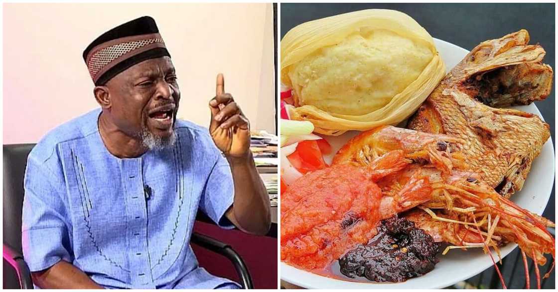 The NDC MP for Sagnarigu Alhaji ABA Fuseini stormed parliament with a kenkey and fish to show the true state of the Ghanaian economy The NDC MP for Sagnarigu Alhaji ABA Fuseini stormed parliament with a kenkey and fish to show the true state of the Ghanaian economy