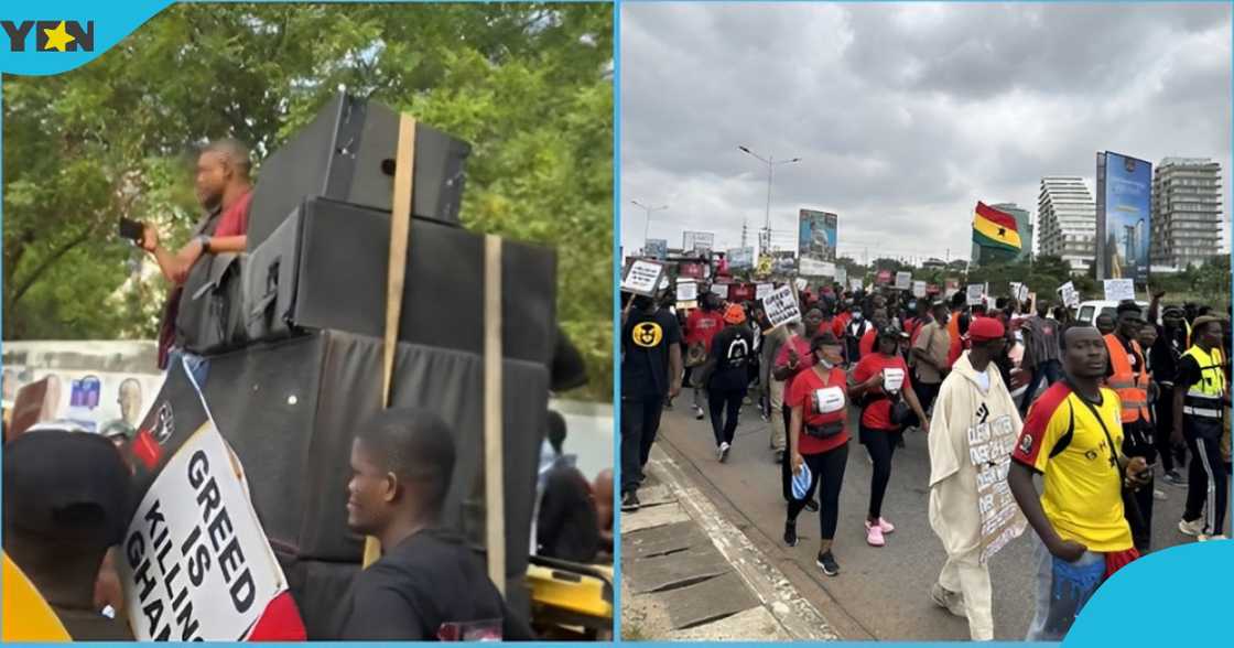 Anti-galamsey protestors enjoy a fun time and exhibit their dance moves in a trending video. Anti-galamsey protestors enjoy a fun time and exhibit their dance moves in a trending video.