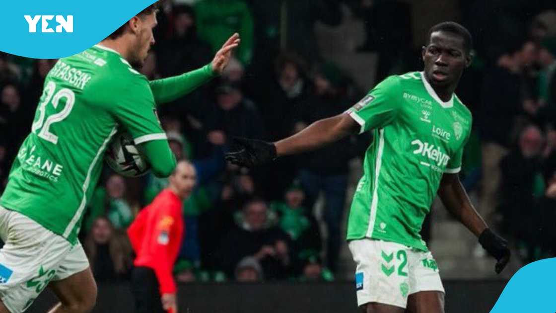 Augustine Boakye: Ghanaian midfielder nets brace in Saint-Étienne's win over Stade Reims