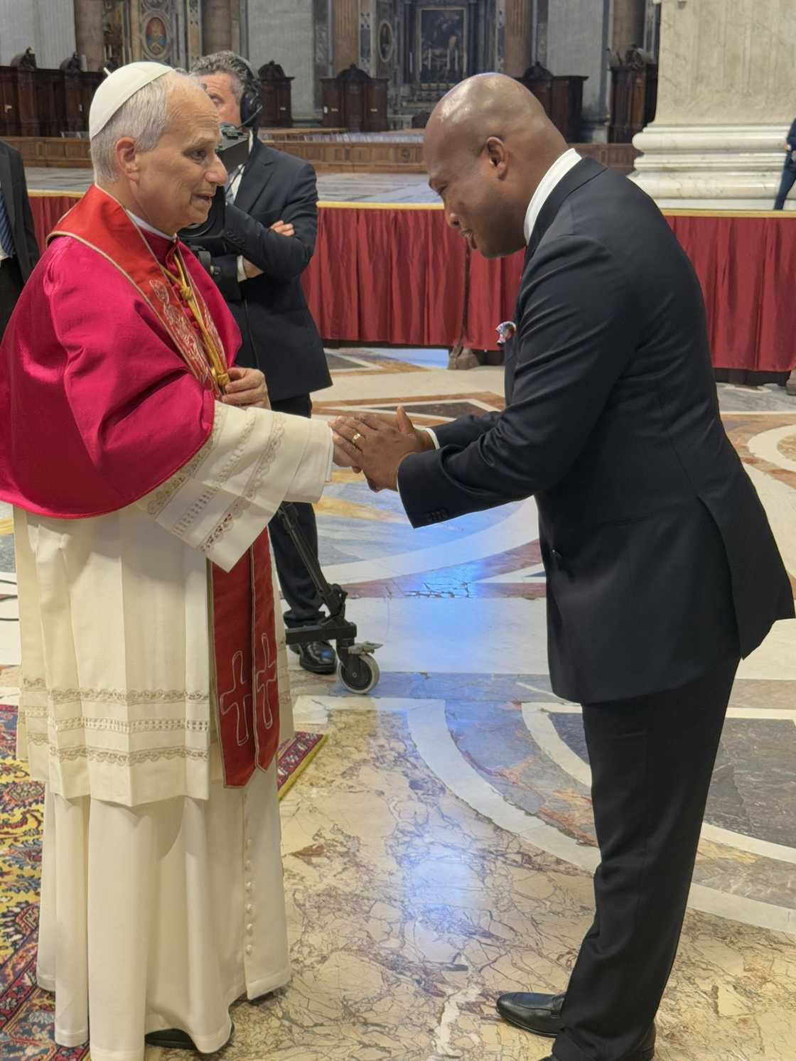 Samuel Okudzeto Ablakwa, Pope Leo XIV, Okudzeto meets Pope, Foreign Affairs Minister, Mass of Inauguration, Roman Catholic faith, New Pope. Samuel Okudzeto Ablakwa, Pope Leo XIV, Okudzeto meets Pope, Foreign Affairs Minister, Mass of Inauguration, Roman Catholic faith, New Pope.