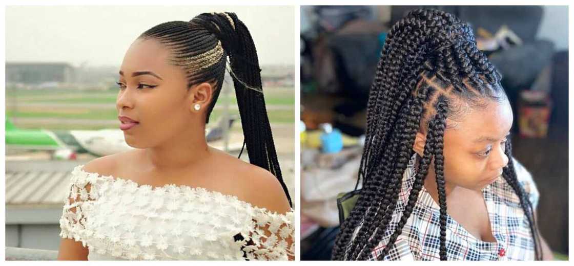 Ghana braids ponytail styles