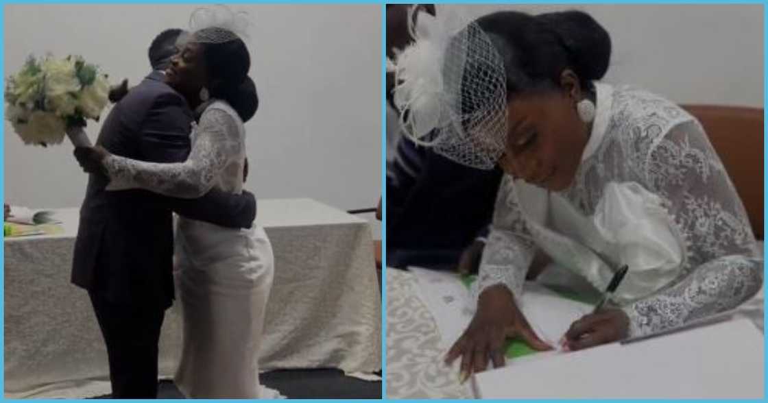 Simple civil wedding of Ghanaian couple impresses many