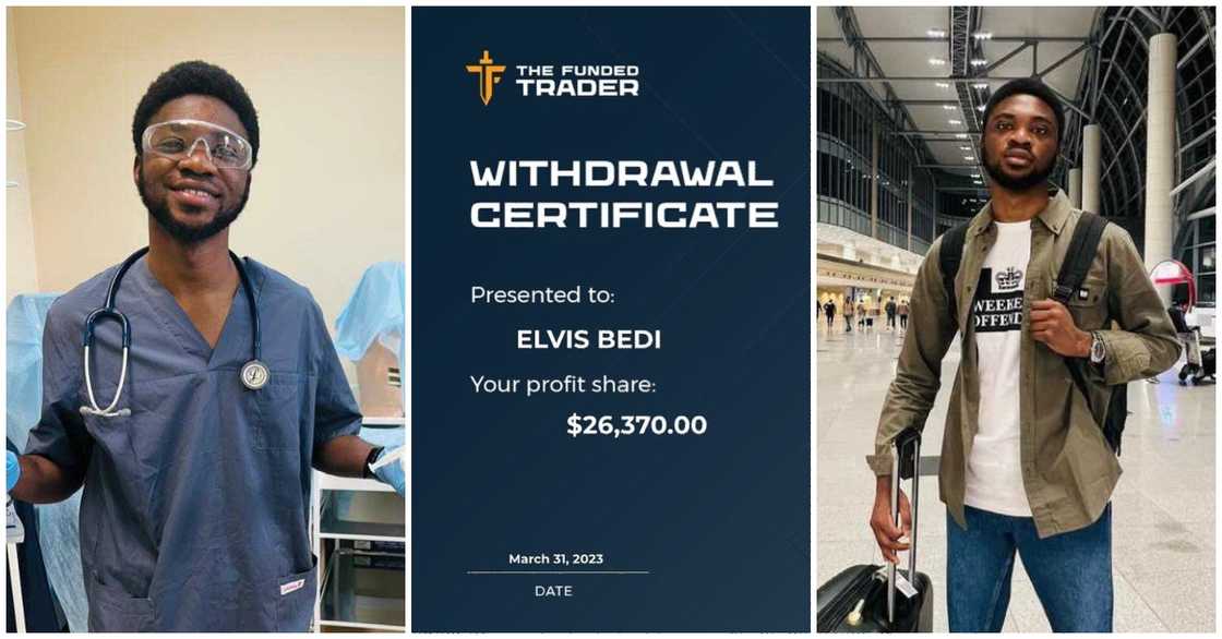 Ghanaian Dr Elvis Justice and his payout through forex trading in March