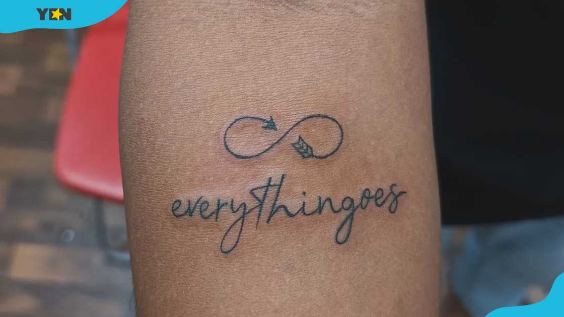 Arrow infinity name tattoo