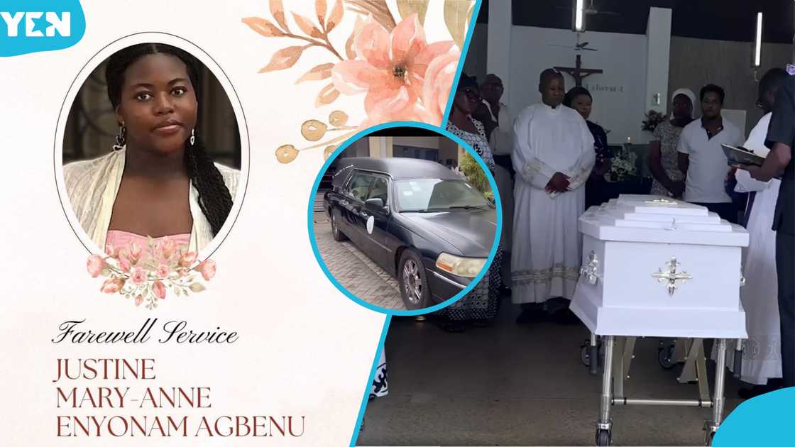 Justine Agbenu, the second victim of the East Legon accident, is buried on October 23, 2024. Justine Agbenu, the second victim of the East Legon accident, is buried on October 23, 2024.
