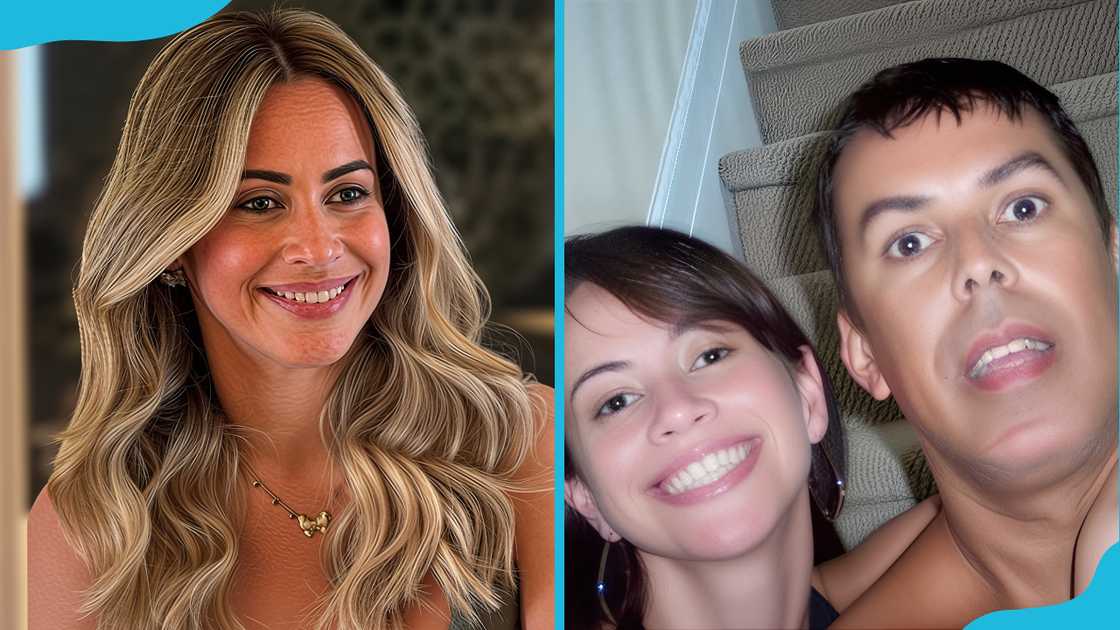 Marcela Borges smiling solo (L); with husband Rubens Morais in an indoor embrace (R). Marcela Borges smiling solo (L); with husband Rubens Morais in an indoor embrace (R).