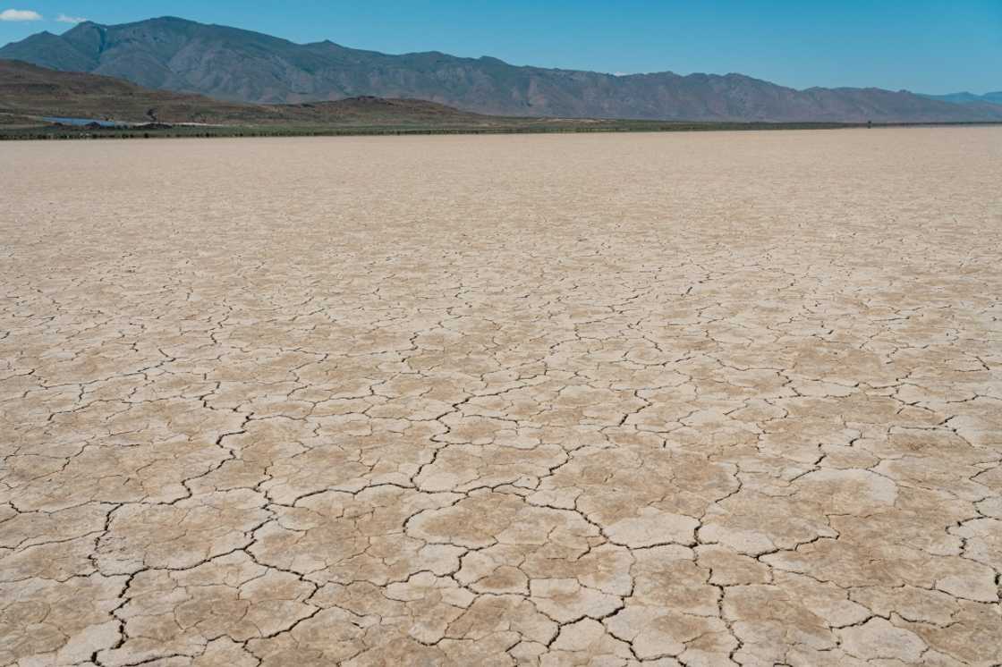 Mud cracks on the dry lake bed in Fish Springs, Nevada that lies over the natural underground aquifer from which Vidler draws its water Mud cracks on the dry lake bed in Fish Springs, Nevada that lies over the natural underground aquifer from which Vidler draws its water