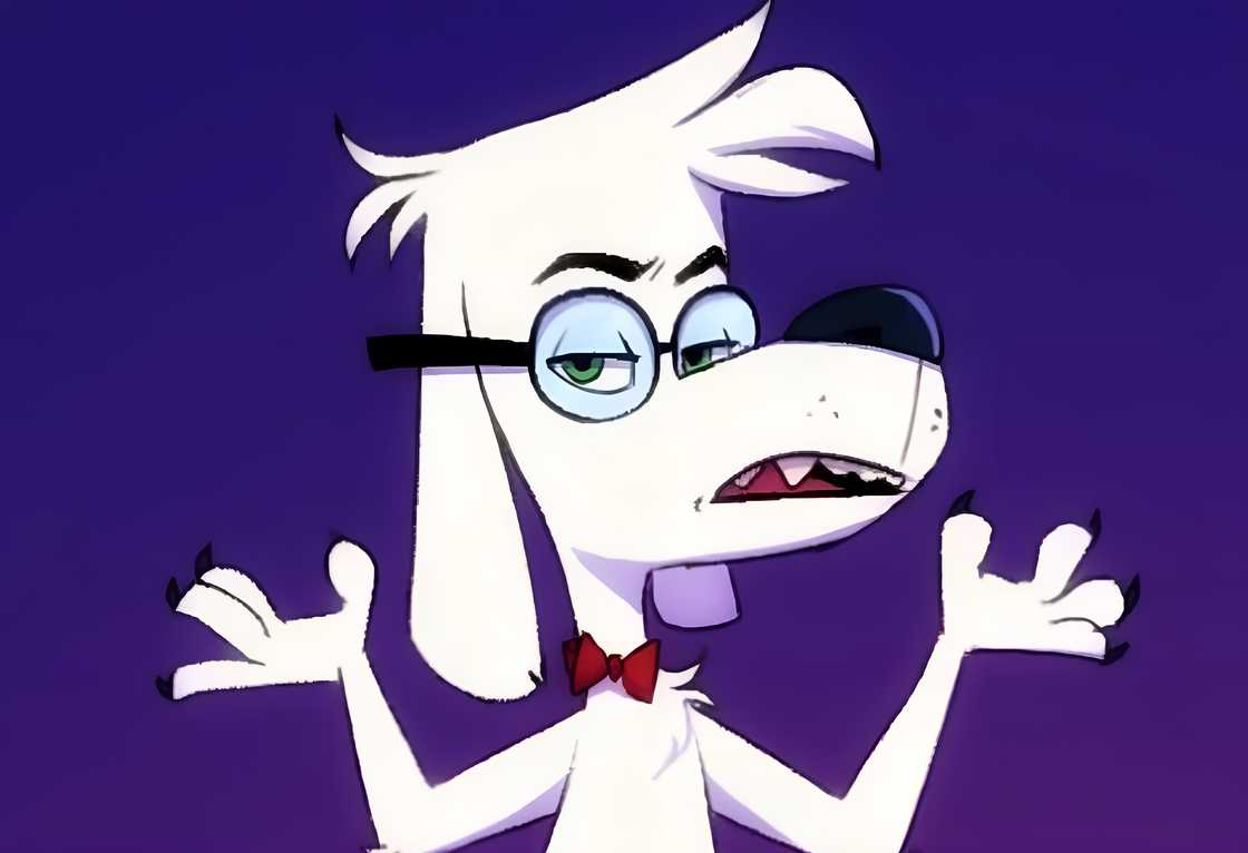 Mr. Peabody poses against a blue background Mr. Peabody poses against a blue background