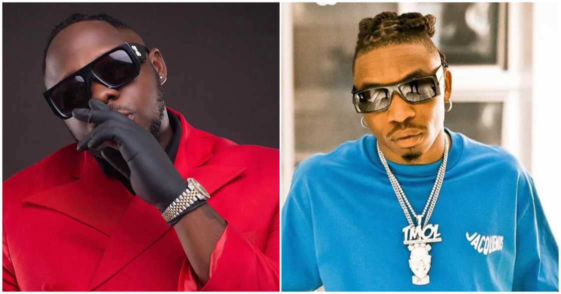 Medikal and Mayorkun in the studio Medikal and Mayorkun in the studio