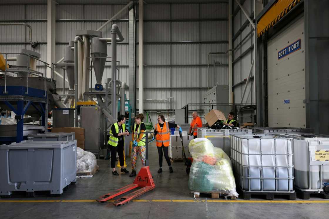 Recycling of its packaging is done at the company's headquarters in Poole, on England's south coast Recycling of its packaging is done at the company's headquarters in Poole, on England's south coast