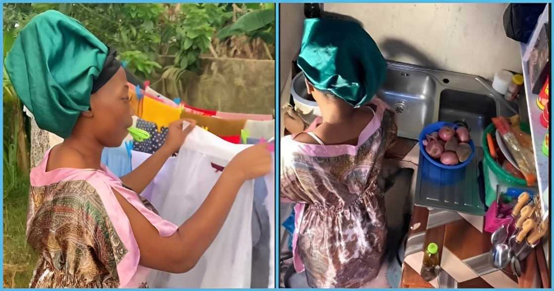 Ghanaian man praises humble wife for doing house chores Ghanaian man praises humble wife for doing house chores