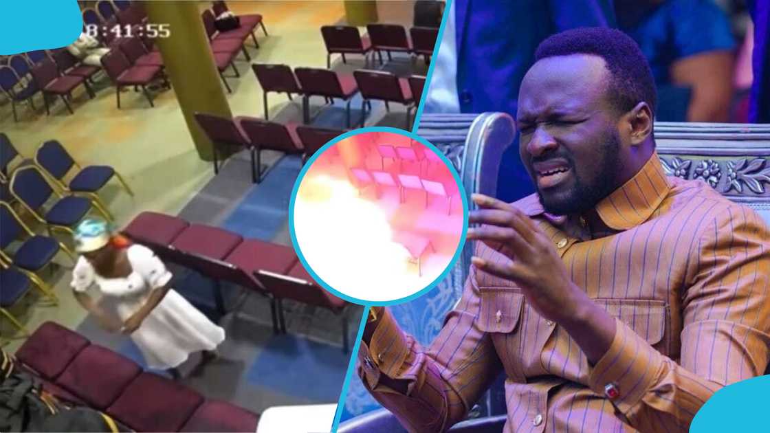 Grace Mountain Ministry, Pastor Elvis Agyemang, Alpharians react, church arson incident, CCTV footage, investigation into arson, prayer altar Alpha Hour Grace Mountain Ministry, Pastor Elvis Agyemang, Alpharians react, church arson incident, CCTV footage, investigation into arson, prayer altar Alpha Hour
