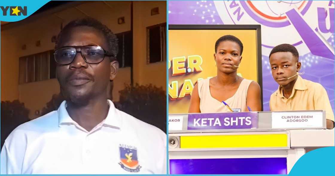 A Photo of Ketasco's assistant headmaster and the NSMQ contestants A Photo of Ketasco's assistant headmaster and the NSMQ contestants