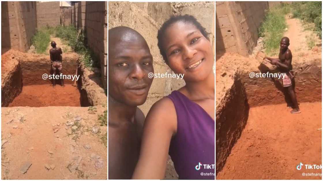 Sweet couples' goals/lady showed off boyfriend.