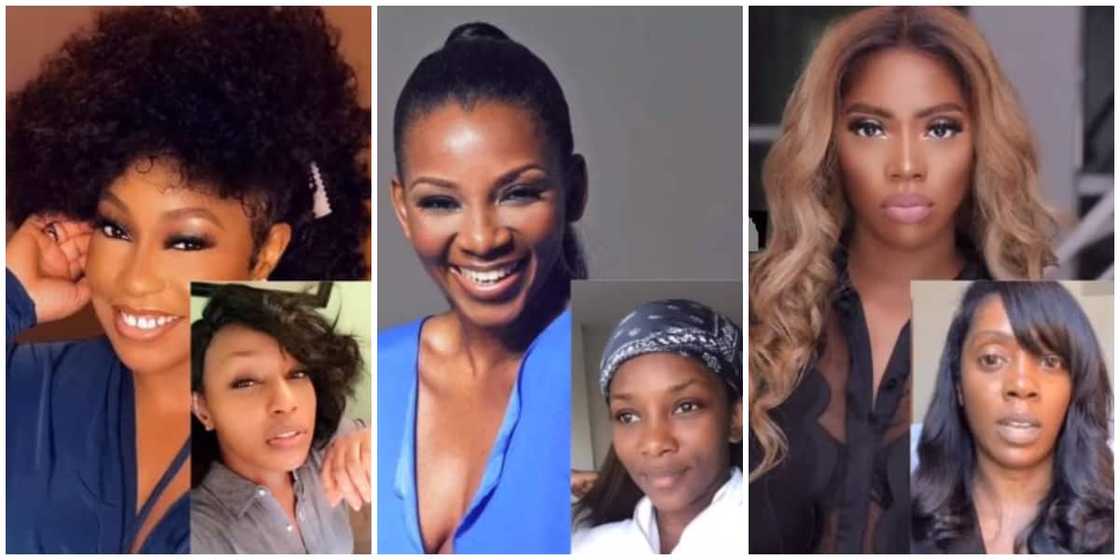 Photos of Rita Dominic, Genevieve Nnaji and Tiwa Savage. Photos of Rita Dominic, Genevieve Nnaji and Tiwa Savage.