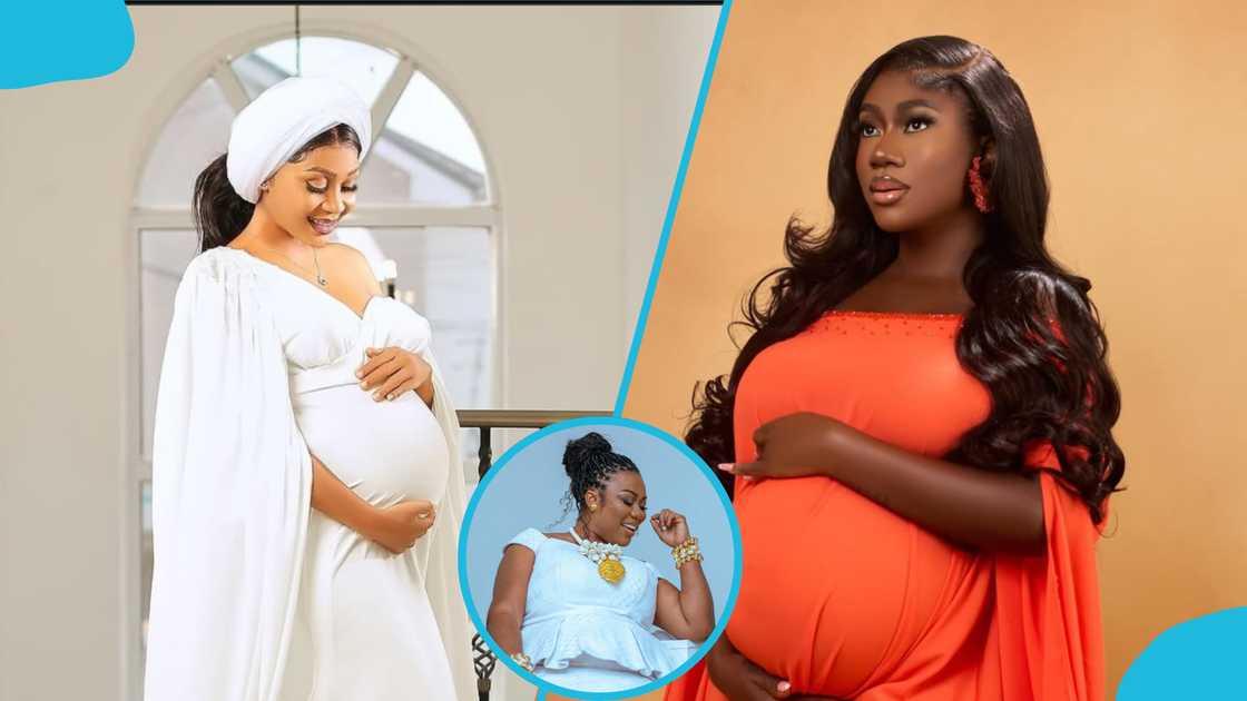 Bridget Otoo, Hajia Bintu, and other Ghanaian celebrities gave birth in 2025, sharing emotional stories, baby bump photos, and joyful family moments.
