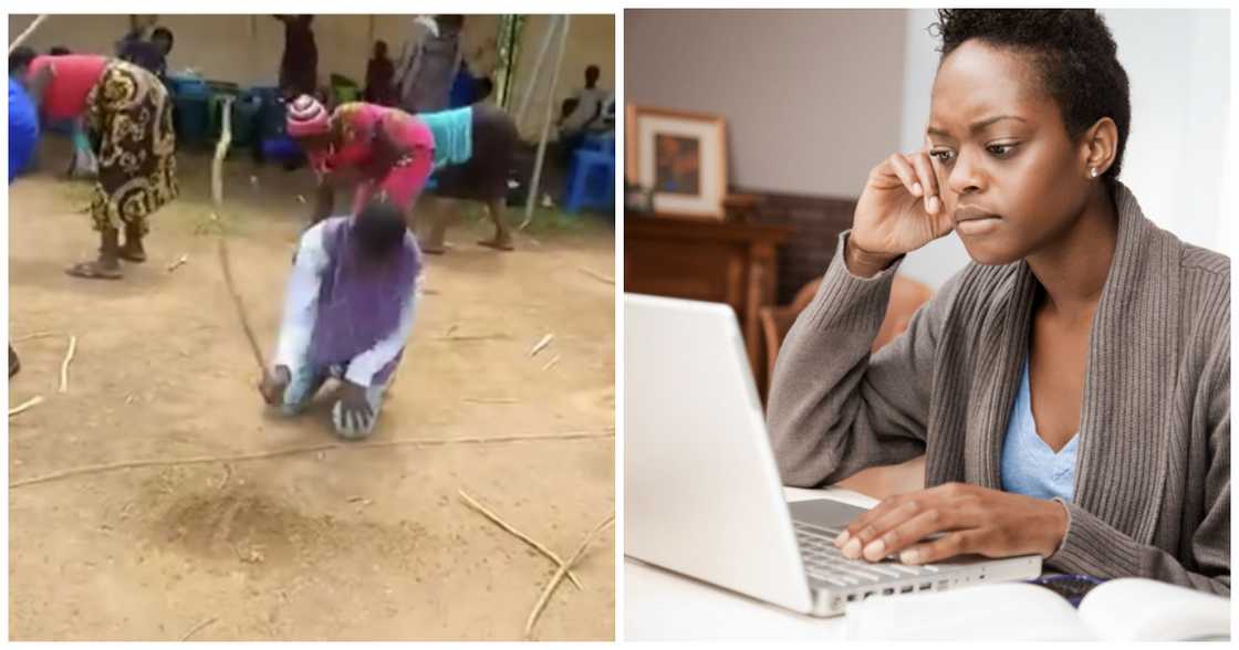 Video shows church members beating Satan with sticks Video shows church members beating Satan with sticks